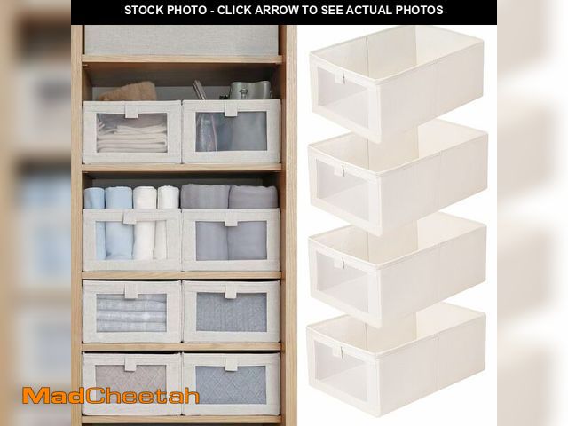 Lot 74-13629066 - Pradnel Linen Closet Organizers And Storage, 4 Pack Storage Bins Baskets for Organization Foldable O...
