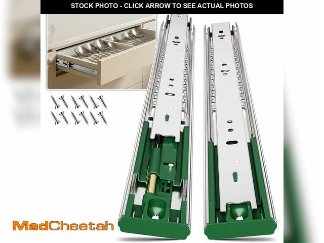 Lot 74-13698428 - Ubisin 6 Pairs Soft Close Drawer Slides 24 Inch, Full Extension Heavy Duty Ball Bearing Cabinet Rail...