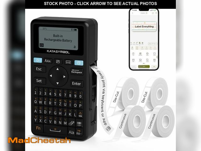 Lot 74-14213950 - SUPVAN E11 Bluetooth Label Maker Machine with 4 Tapes, Support Keyboard &amp; App with 30+ Fonts and...