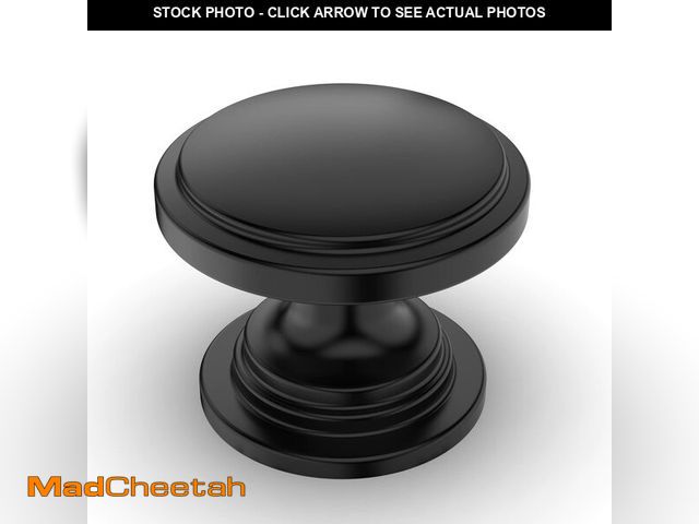 Lot 74-13947289 - Amerdeco 10 Pack 1-1/4 inch Kitchen Cabinet Knobs Matte Black Cabinet Knobs Bedroom Dresser Drawer K...