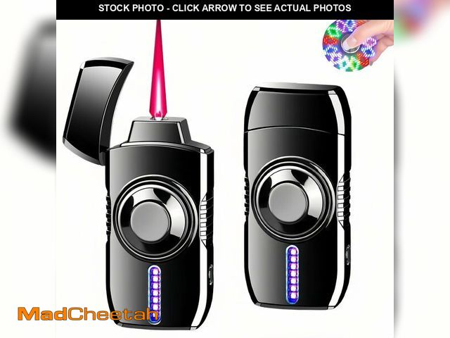 Lot 74-12975915 - NINSI Smart Torch Lighter - Windproof Red Flame Refillable Lighter with 4 Ignition Modes, Voice-Acti...