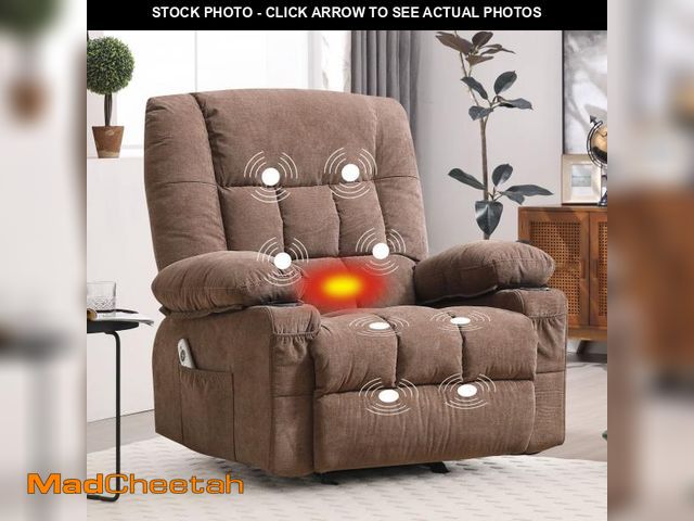 Lot 74-12514482 - JONPONY Manual Recliner Chair with Heat Therapy and Massage Function, Heavy Duty Reclining Mechanism...