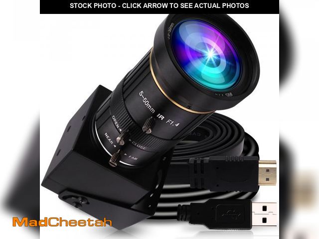 Lot 74-12215343 - ELP 4K USB HDMI USB Camera Manual Zoom Webcam Variable Focus PC Camera Mini Close-up Camera for Comp...