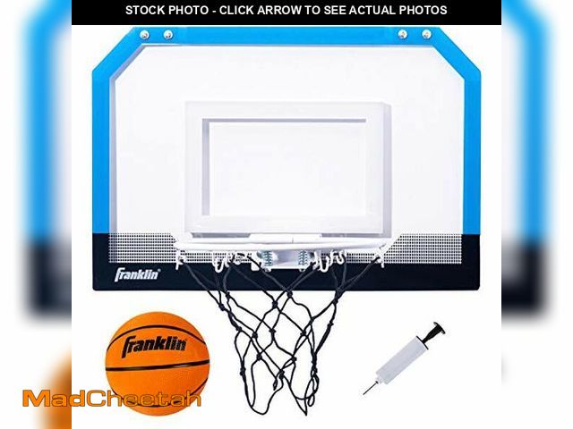 Lot 74-12544056 - Franklin Sports Over the Door Indoor Basketball Hoop - Kids Mini Hoop for Bedroom - Steel Rim Mini B...