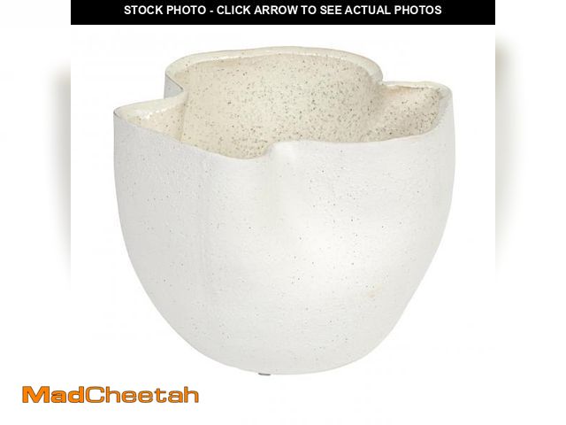 Lot 74-12048030 - Bloomingville 7.25 Inches Stoneware Ruffled Planter with Sand Finish and Reactive Glaze, Holds 4 Inc...