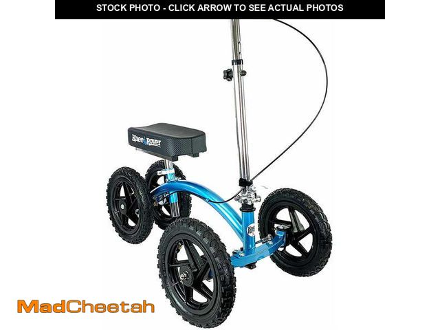 Lot 74-12563023 - KneeRover Quad All Terrain Knee Scooter - Heavy Duty, for Surgery Recovery and Injuries, Metallic Bl...