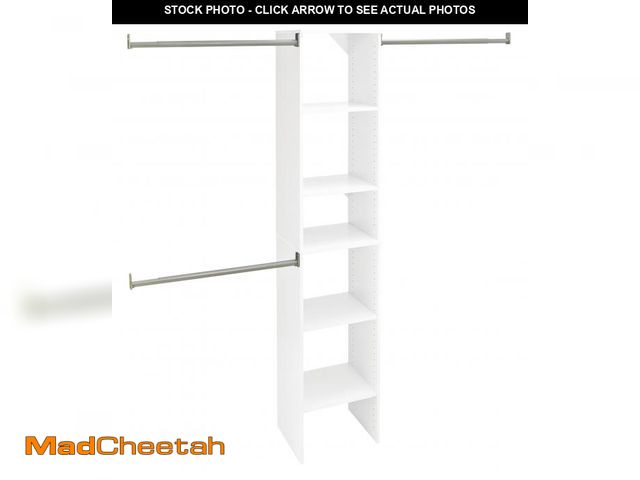 Lot 74-12159359 - *SEE DETAILS* ClosetMaid SuiteSymphony Wood Closet Organizer Starter Kit with Tower and 3 Hang Rods,...