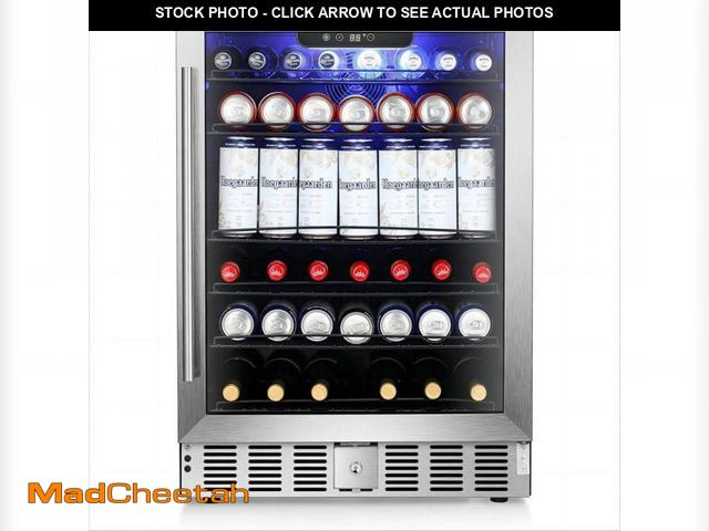 Lot 74-12517711 - COWSAR 24.33 in. Single Zone 56 Bottles or 160 Cans Freestanding/Built-In Beverage and Wine Cooler S...