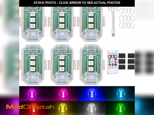 Lot 74-12302803 - 6PCS Wireless LED Strobe Lights with Remote Control, Upgraded to 350 mAh USB Rechargeable 8-Color Hi...