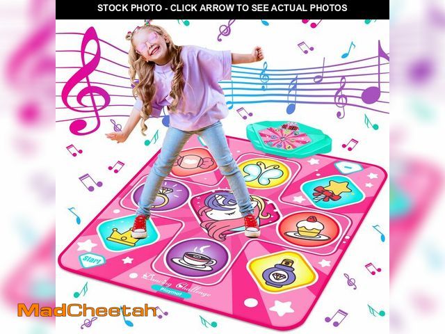 Lot 74-13544991 - Kusntin Unicorn Dance Mat, Dance Mixer Rhythm Step Play Mat, Pink Dance Pad with LED Lights, Adjusta...