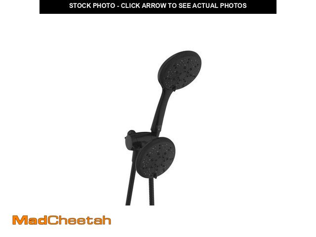 Lot 74-13771284 - Glacier Bay 6 -Spray Patterns with 1.8 GPM 4.5 in. Wall Mount Dual Shower Heads in Matte Black - UNU...