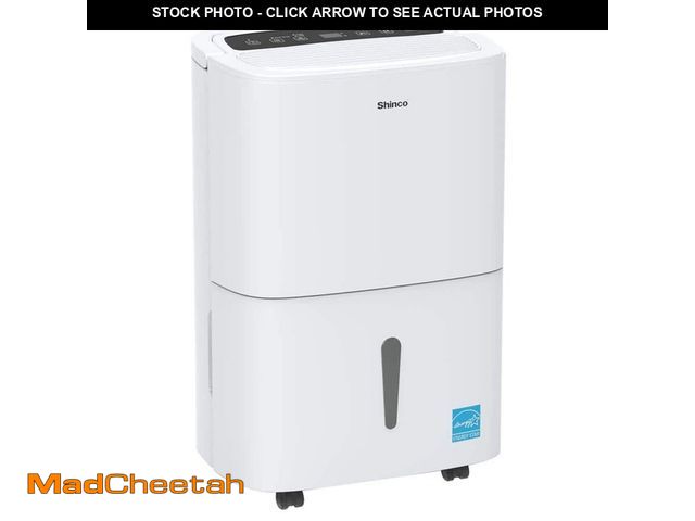 Lot 74-12558793 - (MISSING DRAIN HOSE,FILTER,COVER) Shinco 120-Pint Dehumidifier for 6,000 sq. ft. White, with Quiet O...