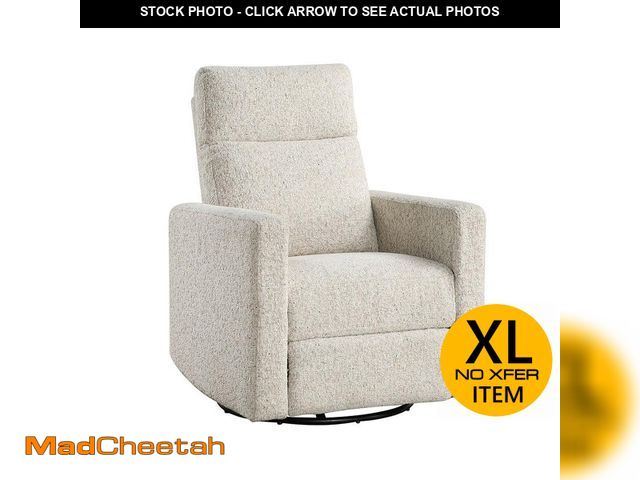Lot 74-12811369 - Lazzara Mallory Quartz Finish Chenille Manual Swivel Glider Recliner - UNUSED