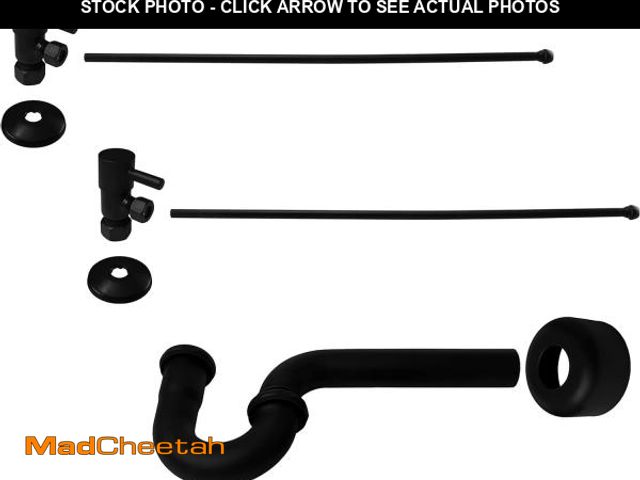 Lot 74-12408675 - Westbrass D1838QRL-62 Freestanding Pedestal Sink Faucet Supply Line Risers with P-Trap, Flanges and ...