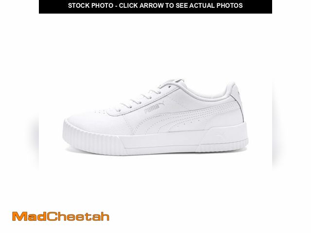 Lot 74-14301236 - PUMA Womens Carina Leather Sneaker, White Silver, 8 - USED
