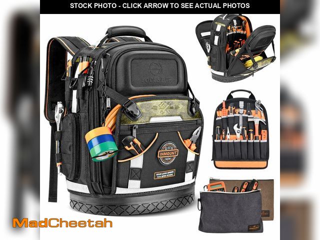 Lot 74-13564382 - Tool Backpack Bag, Electrician Tool Bag 78-Pockets &amp; Loops Tools Bag HVAC Tool Bags for Men, Hea...