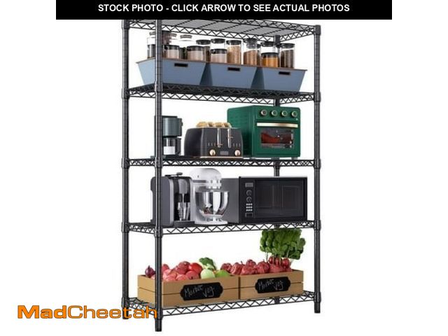 Lot 74-12402383 - MZG 5 Tier Metal Shelves  Heavy Duty Storage Shelving  17.7  D X 47.2  W X 72.3  H Steel Organizer B...