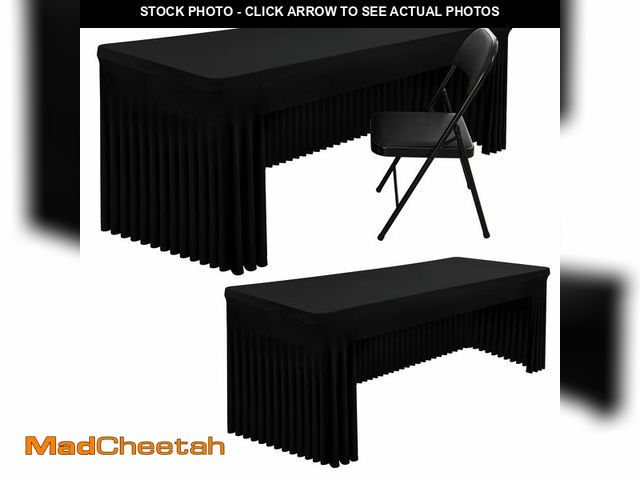 Lot 74-14152995 - Smiry 2 Pack Spandex Open Back Tablecloth,Elastic Fitted Stretch Tablecloth for 6FT Rectangle Tables...