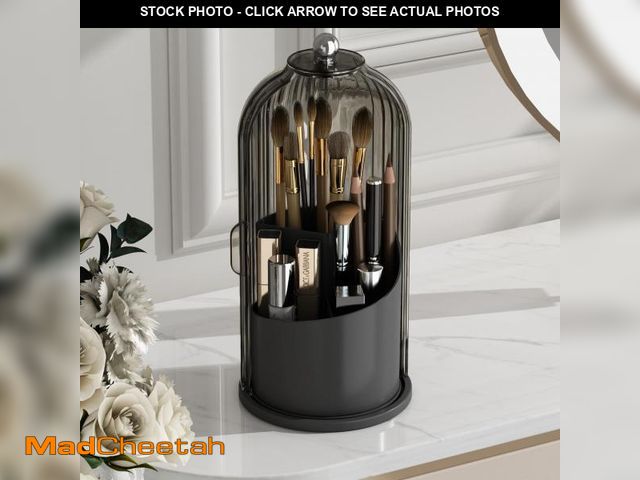 Lot 74-11550332 - GAXmi Makeup Brush Holder with Lid Cosmetic Tools Organizer 360 Rotating Waterproof Dustproof Beauty...