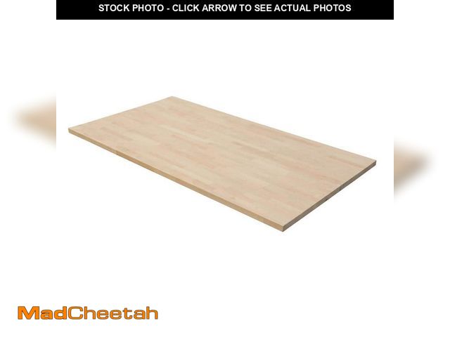 Lot 74-13769794 - Hampton Bay 4 ft. L x 25 in. D Unfinished Birch Solid Wood Butcher Block Countertop with Square Edge...