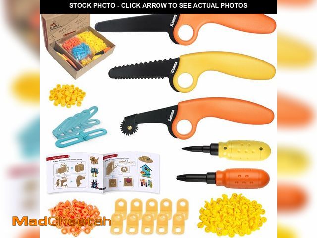 Lot 74-14066969 - ZLemma Cardboard Construction Kit - 401 PCS Kids Building Set with Safe Serrated Cutter, Crease Roll...