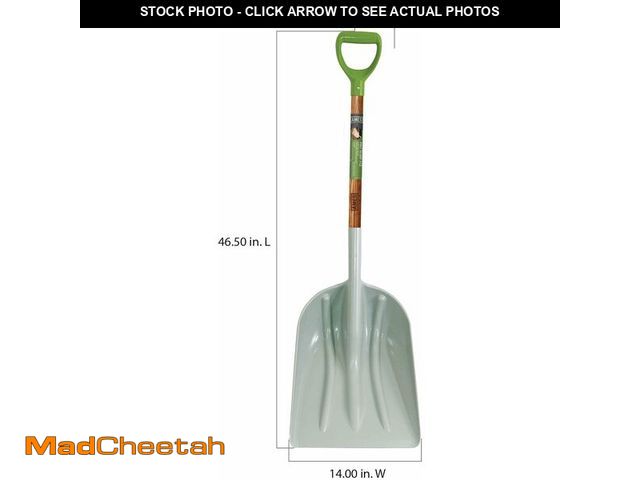 Lot 74-12632766 - AMES 46-Inch Poly Scoop with Hardwood Handle and Ergonomic D-Grip, Ideal for Garden Care, Landscapin...