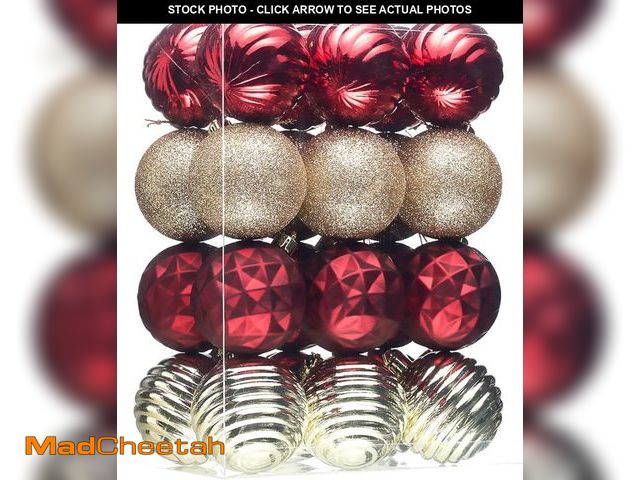Lot 74-12355694 - Valery Madelyn Christmas Ornaments Tree Decorations Set for Fall Halloween, 24ct Burgundy Red Gold S...