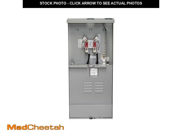 Lot 74-12611543 - Leviton 200 Amp 8-Space, 8-Circuit Outdoor Meter Main Combo Load Center, Ringless with Internal Trou...