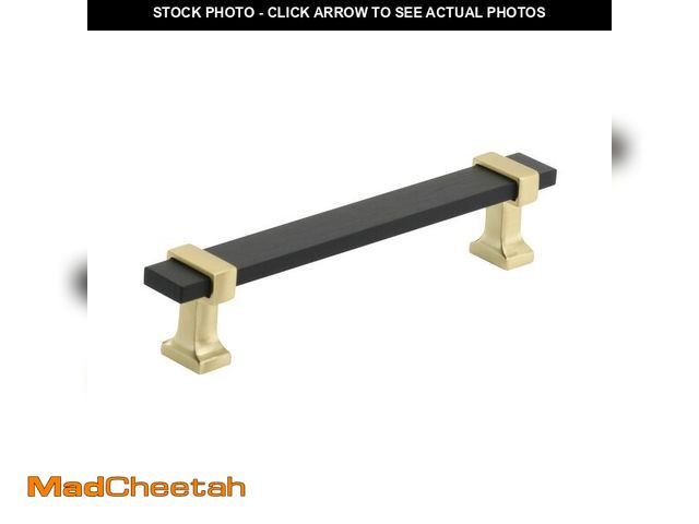 Lot 74-12873853 - Amerock | Cabinet Pull | Brushed Matte Black/Brushed Gold | 5-1/16 inch (128 mm) Center to Center | ...