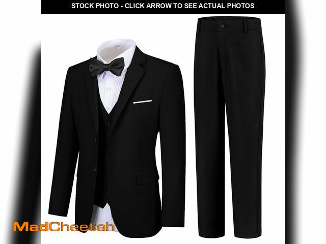 Lot 74-14295308 - Boys Suits for Toddler Dresswear Suit Set with Blazer Vest Pants Black Kids Wedding Outfit Size 14 -...