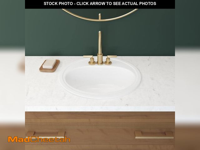 Lot 74-13021453 - (CHIPPED) Bootz Industries Laurel Round Drop-In Bathroom Sink in White - UNUSED