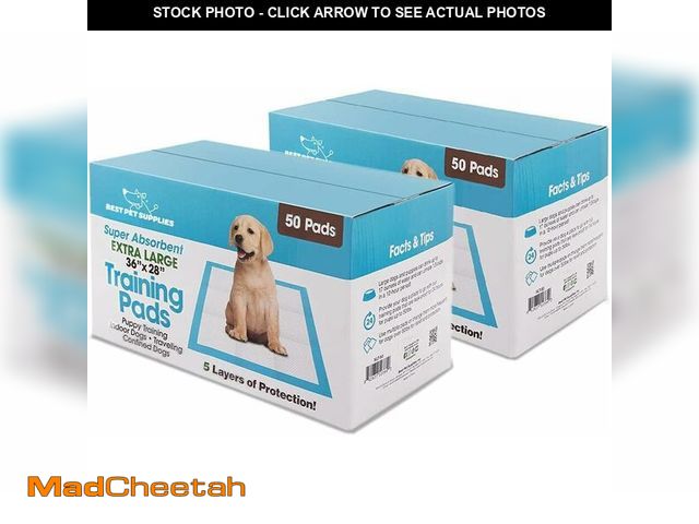Lot 74-13331258 - Best Pet Supplies XL Puppy Pads 100 Count - Super Absorbent Dog Training Pads, Quick-Dry, Odor Contr...