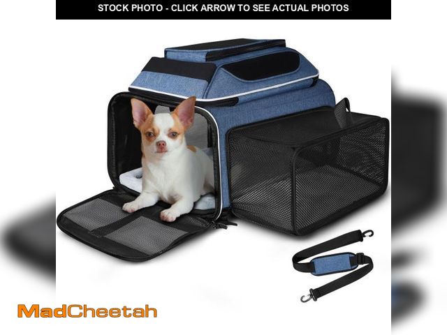Lot 74-12219568 - Petskd Top and Side Expandable Pet Carrier 18x13x9.5 Inches Southwest Airline Approved, Soft-Sided C...