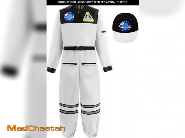 Lot 74-12128471 - ReliBeauty Space Suit for Kids Astronaut Costume for Kids with Hat,White,150 - UNUSED