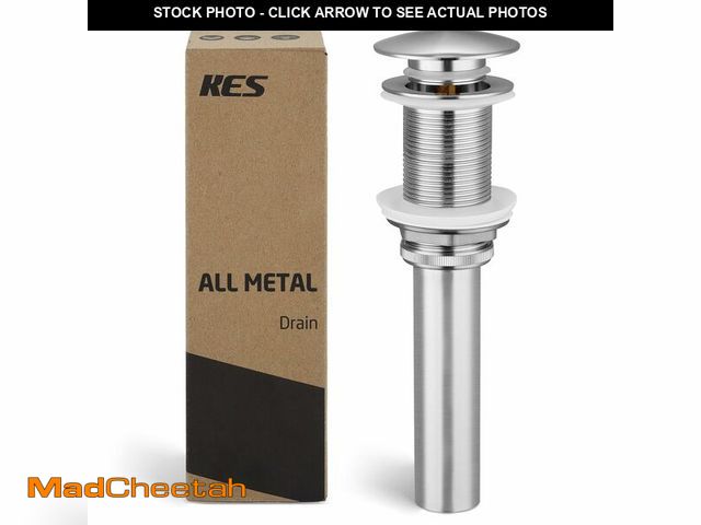 Lot 74-14149264 - KES Bathroom Sink Drain Without Overflow Vessel Sink Lavatory Vanity Pop Up Drain Stopper Brushed Ni...