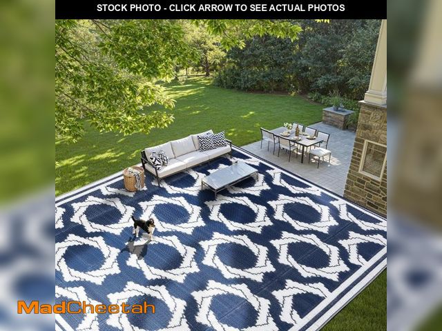 Lot 74-12508535 - LBRO2M Waterproof Outdoor Rugs 10X14 for Patio Outdoor Plastic Straw Rug Reversible Outdoor Camping ...