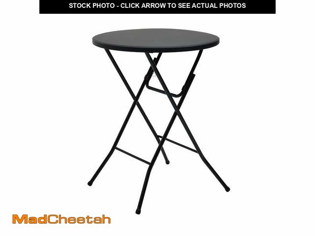 Lot 74-12686434 - Mainstays 31" Round High-Top Folding Table, Black - UNUSED
