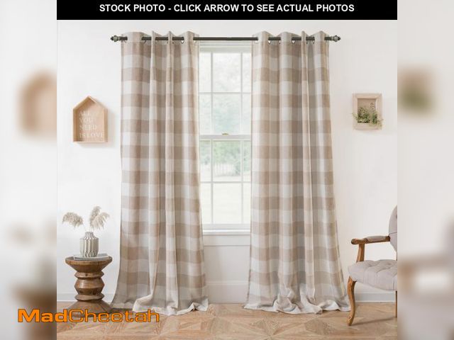 Lot 74-12048813 - DriftAway Buffalo Plaid Check Curtains Woven Plaid Pattern Lined Blackout Thermal Insulated Window C...