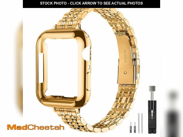 Lot 74-14430973 - QUNDAXI Gold Watch Band Compatible with Apple Watch 41mm 45mm 42mm 44mm 40mm 38mm Metal Stainless St...