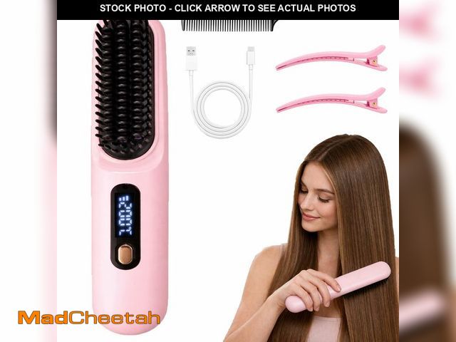 Lot 74-14048291 - Go Brush Pro for Short Hair, Hair Straightener Brush for Women, 2026 Upgraded Cordless Ceramic Strai...