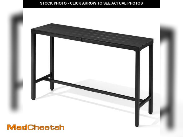 Lot 74-12638427 - 63 in Black Patio Outdoor Bar Table Rectangle Pub Table Dining Table - UNUSED