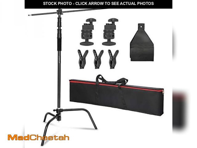 Lot 74-12540534 - (MISSING 2 CLAMPS) LOMTAP C Stand Light Stand Stainless Metal Photography Kit - Heavy Duty 10.8ft/33...