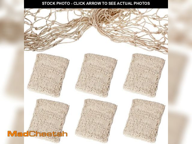 Lot 74-14480691 - Shappy 6 Pack Fish Net Decorative for Pirate Mermaid Nautical Party (Beige) - UNUSED