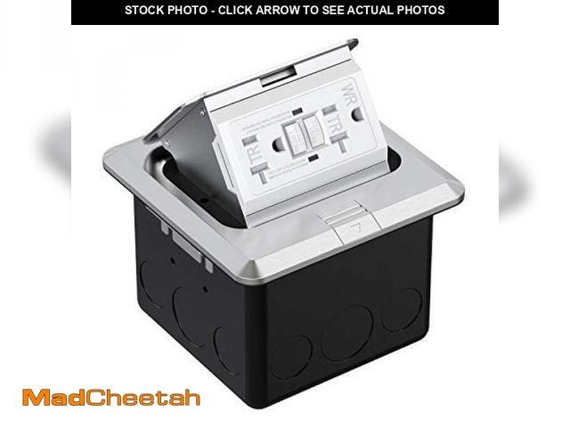 Lot 74-12129023 - WEBANG Pop Up Floor Outlet Covers Box with 20 Amp Stainless Steel GFCI Tamper/Weather Resistant Rece...
