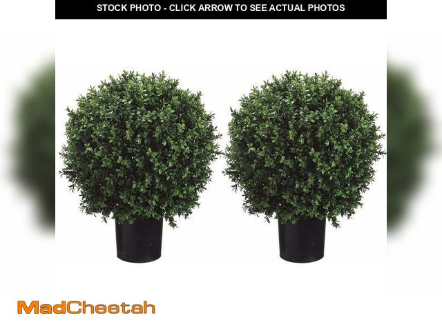 Lot 74-12764461 - DLD Artificial Boxwood Balls, 24 " High Ball Shaped Boxwood Topiary - 16" Diameter Artificial Tree- ...