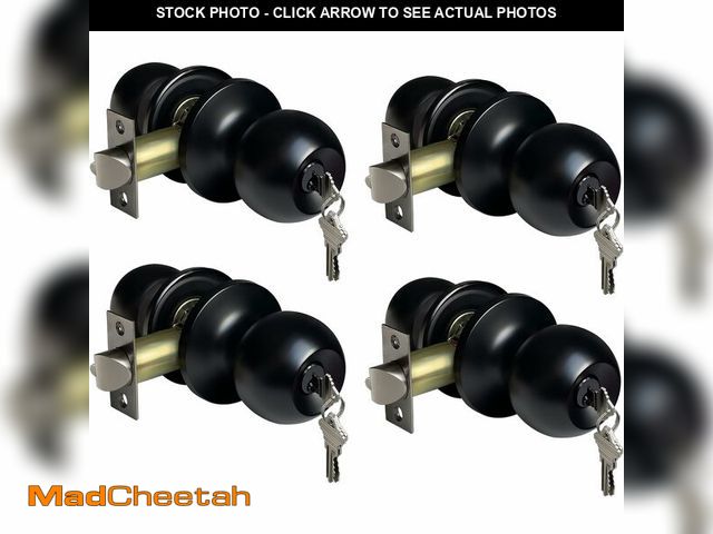 Lot 74-14265120 - BESTTEN 4 Pack Door Knob with Lock and Key, Keyed Different Entry Door Knob, for Entrance and Front ...