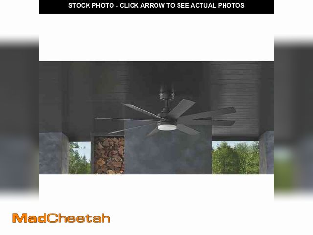 Lot 74-13496723 - Home Decorators Collection Celene II 62 in. Indoor/Outdoor Matte Black DC Motor Ceiling Fan with Adj...