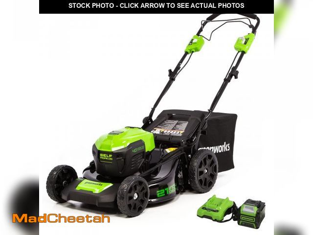 Lot 74-12144877 - Greenworks 40V 21" Brushless Cordless (Self-Propelled) Lawn Mower (75+ Compatible Tools), 5.0Ah Batt...
