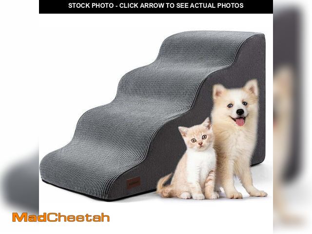 Lot 74-13777944 - 4 Tiers Dog Ramp and Stairs for Beds Or Couches - Non-Slip Sturdy Pet Steps - for Small Dogs to get ...