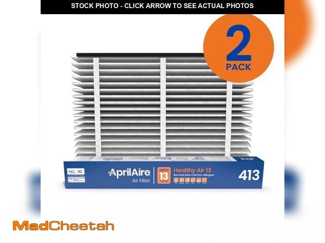 Lot 74-12547896 - *ONE ONLY*  AprilAire 413 16 in. x 25 in. x 4 in. MERV 13 FPR 12+ Pleated Filter For Air Cleaner Mod...